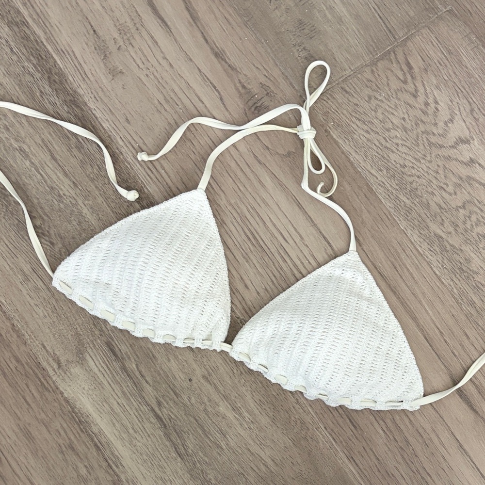 VS White Crochet Bikini Top